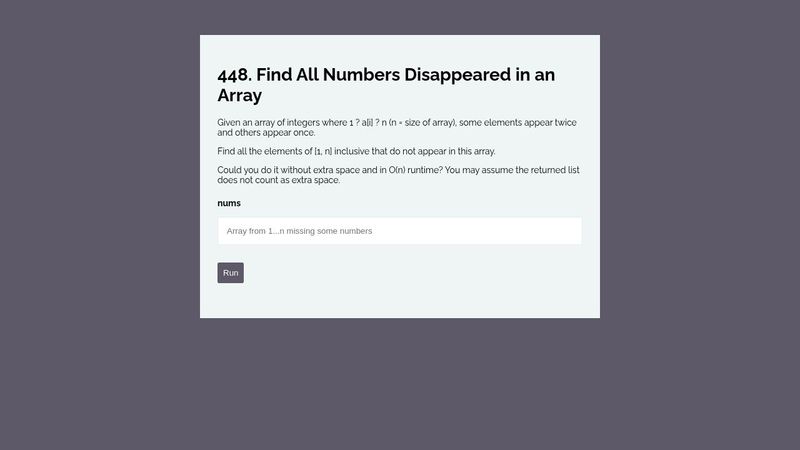 448 find all numbers disappeared in an array 