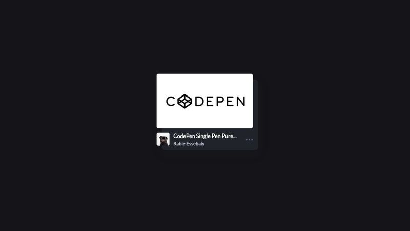 CodePen Single Pen Pure CSS