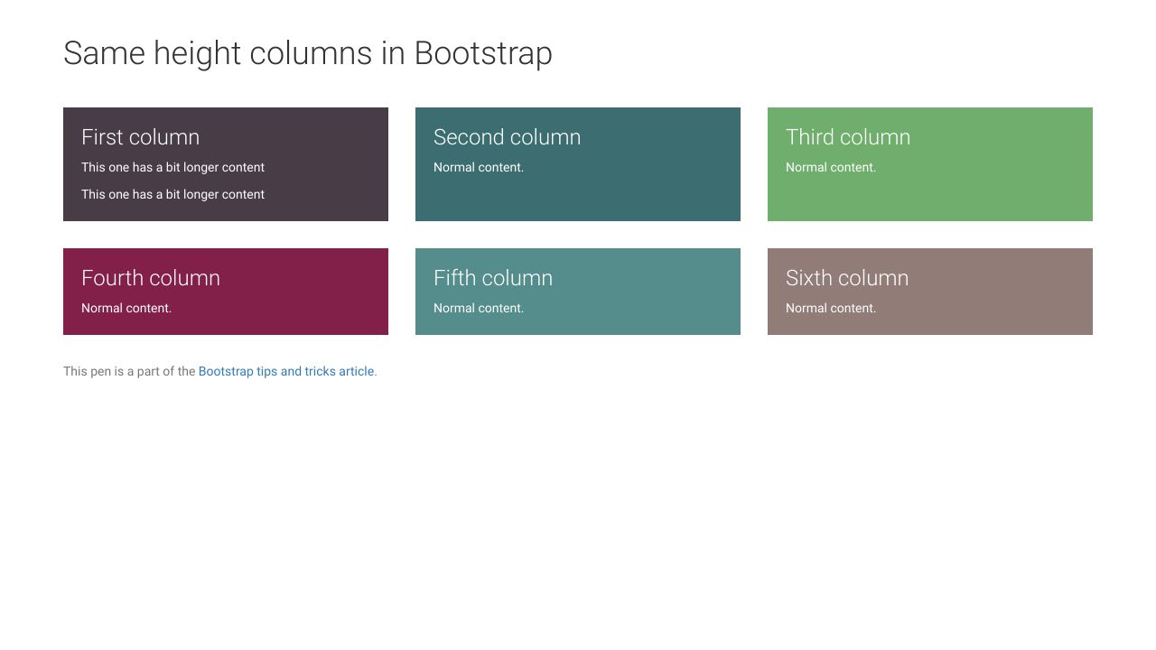 Same height columns in Bootstrap with Flexbox