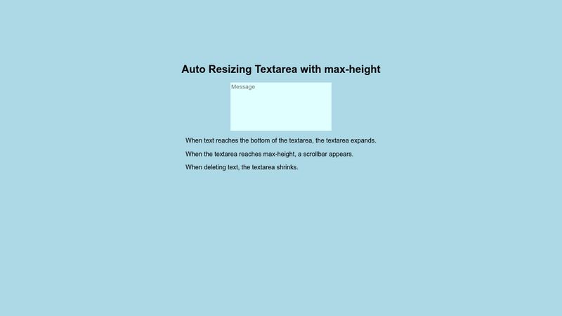 Auto Resizing Textarea with max height