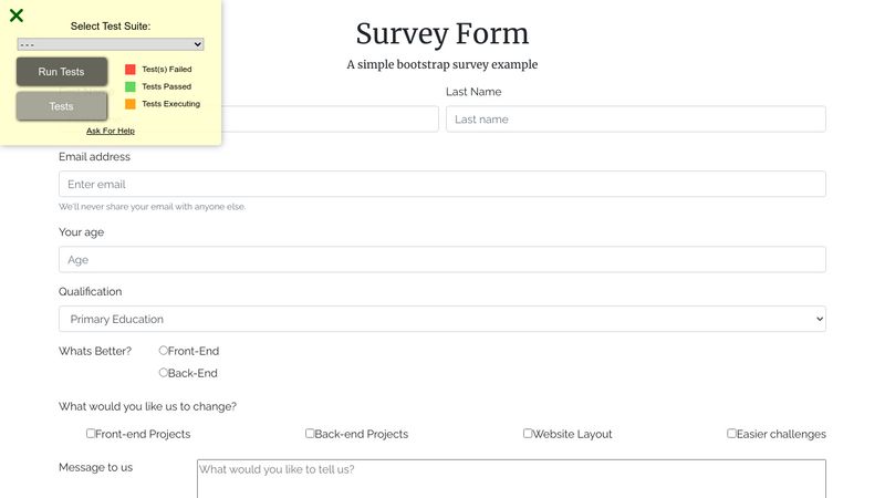 bootstrap-survey-form-fcc