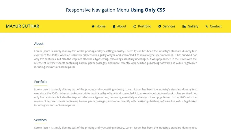 Responsive Navigation Menu Using Only CSS
