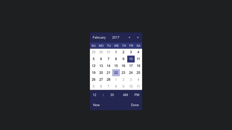 Basic Flex Calendar w/ Time