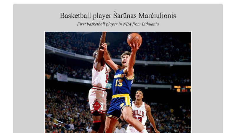 NBA - SARUNAS MARCIULIONIS, now a member of the Naismith Memorial