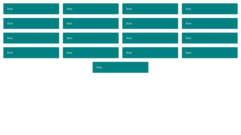 CSS GRID center elements on last row with display flex