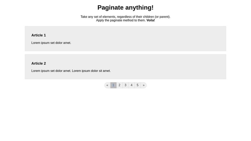 jQuery Pagination Plugin
