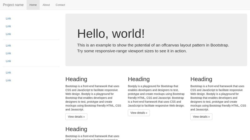 Bootstrap Top navbar and Sidebar