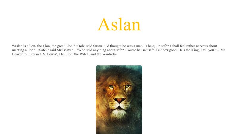 Why Aslan is Hard to Get Right, Talking Beasts - NarniaWeb