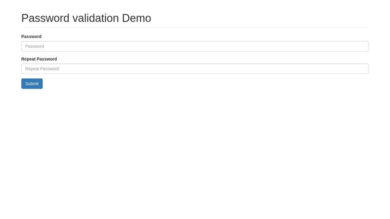 Basic password validation boostrap 3