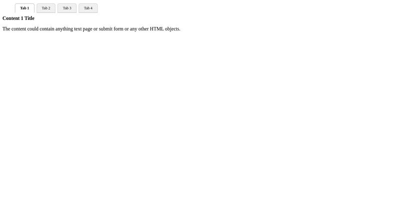 HORIZONTAL TABS IN HTML WITH CSS
