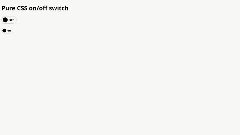 Pure CSS on/off switch
