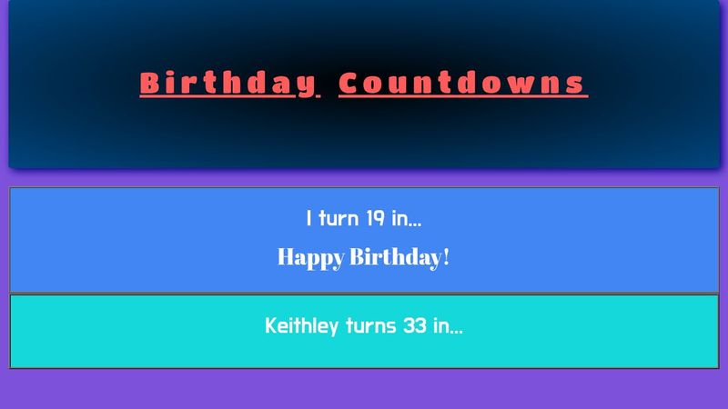 Birthday Countdown Timer