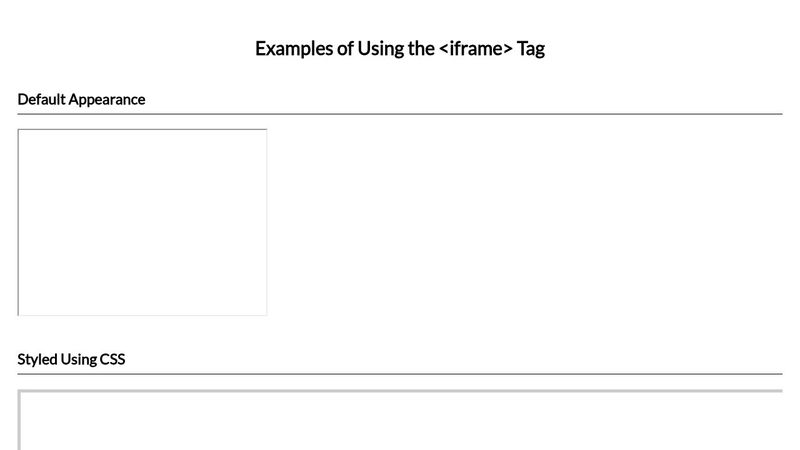 HTML iframe Tag