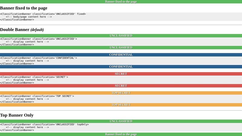 React: Classification Banner