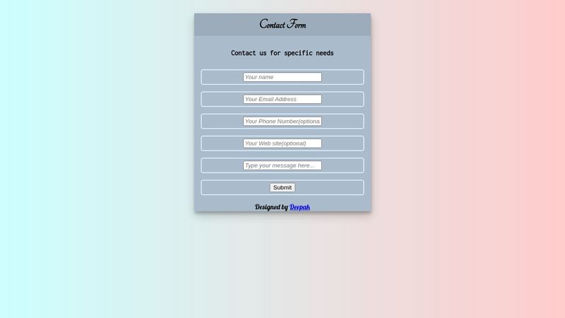 Simple HTML/CSS form