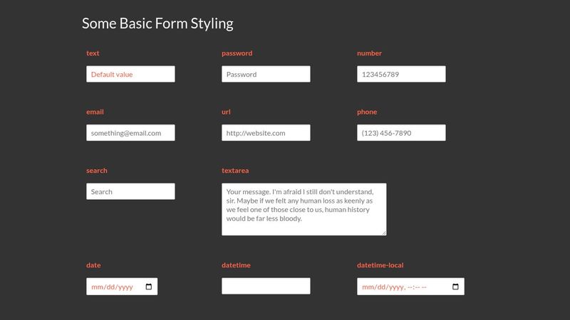 Basic form styling