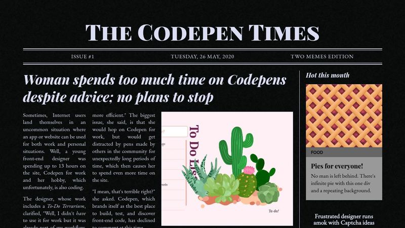 CSS Grid: Newspaper Layout
