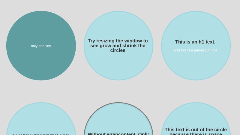 Responsive circles with text inside