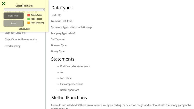 Python documentation template