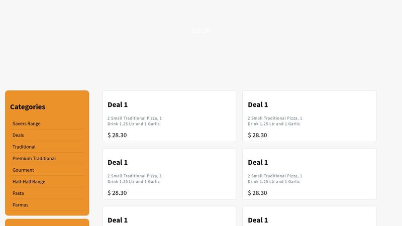 List Page For Restaurant Website - Responsive
