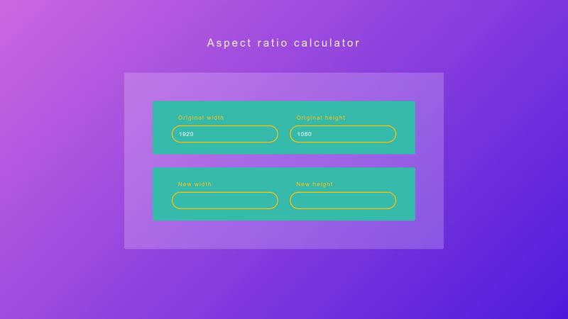 jQuery | Aspect Ratio Calculator