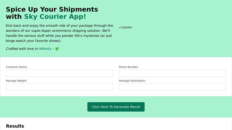 Pure HTML CSS Java Script Packages Shipping Application