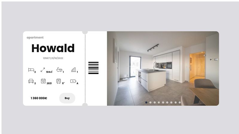 Ticket Card (product) with Image Slider | HTML & CSS only