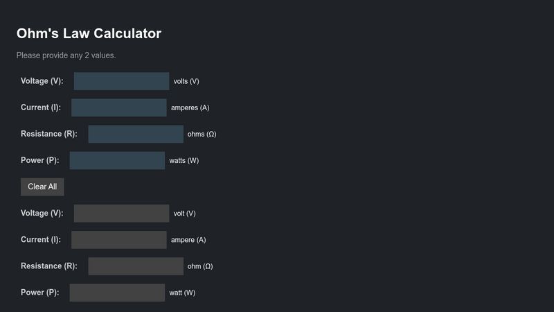 Ohm's Law Calculator