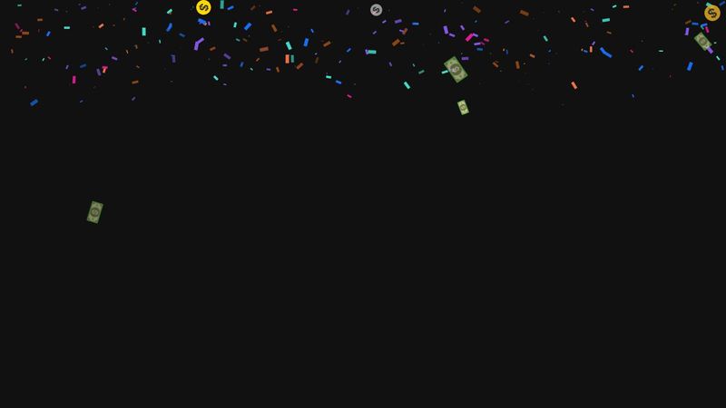 Pure CSS Confetti + Make It Rain $ Animation