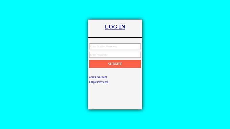 HTML & CSS Simple Log In Design