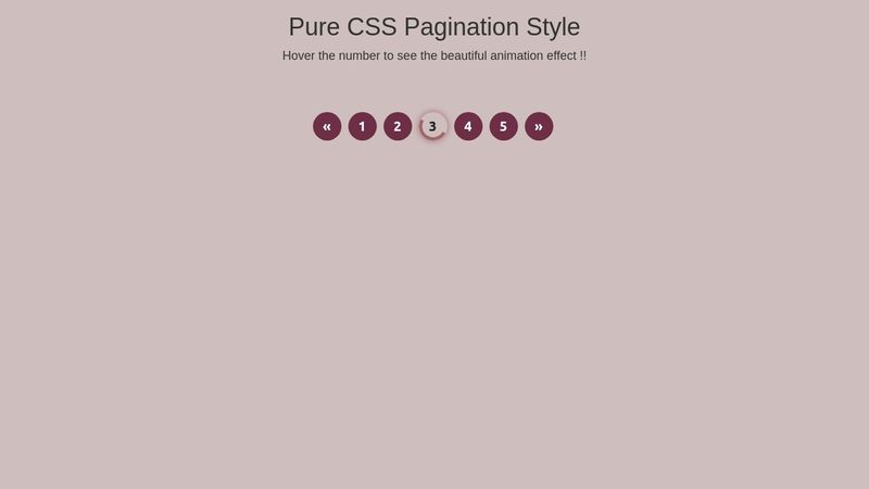 Beautifully animated Pagination style in Pure css