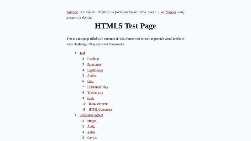 Latex.css with Skypack
