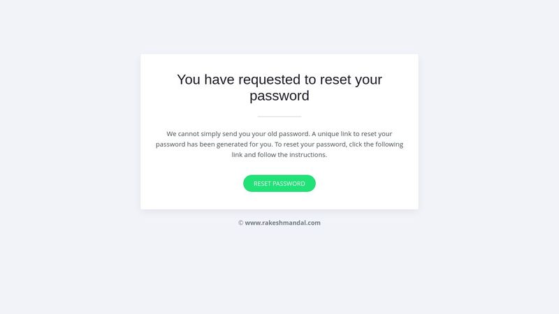 Reset Password Email Template Reset Password Email Template