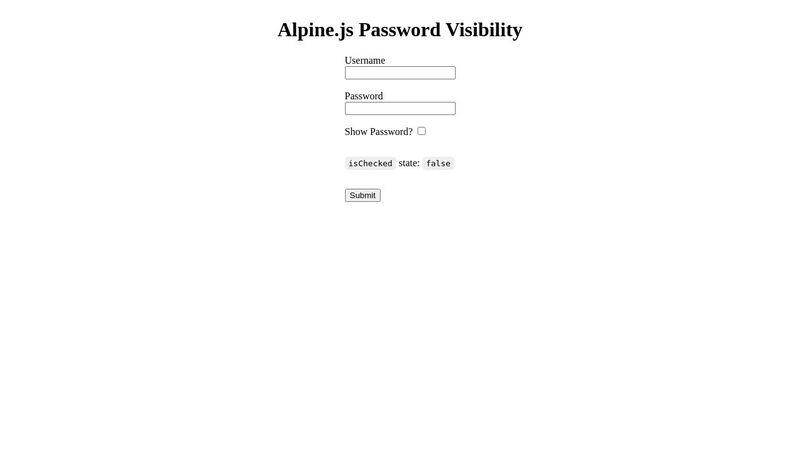 Toggle Password Visibility with x-bind in Alpine.js