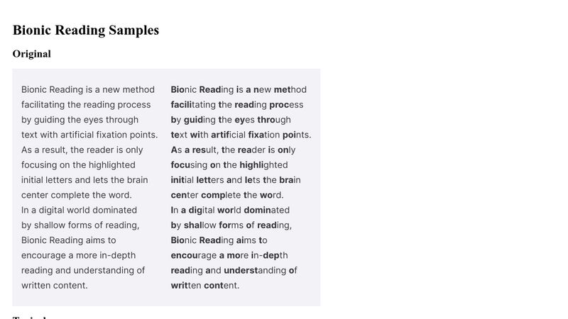 bionic reading research paper