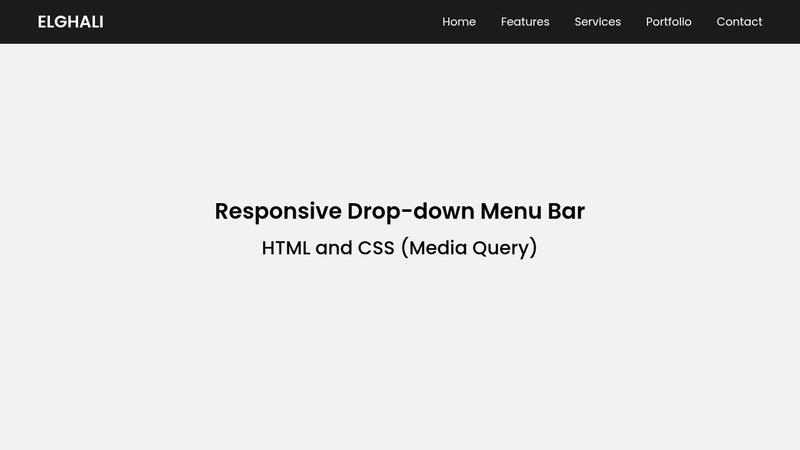 Responsive Drop-down Menu Bar using HTML & CSS