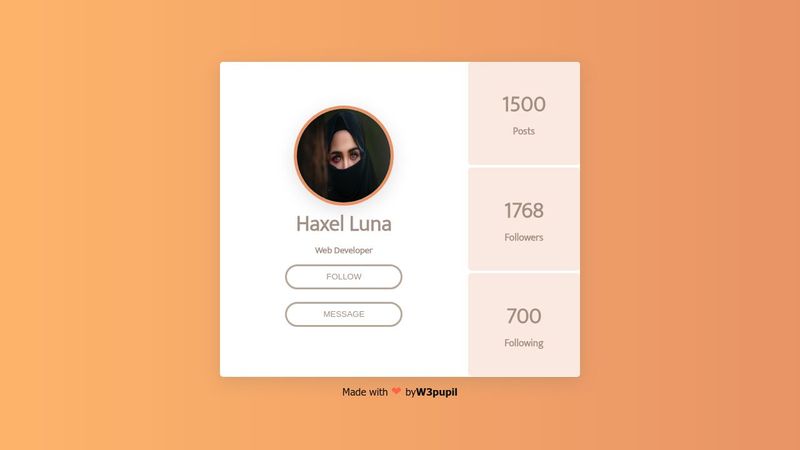 Responsive Profile Card Ui HTML & CSS Source Code 01