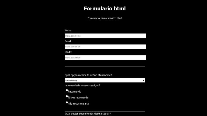 Formulário HTML