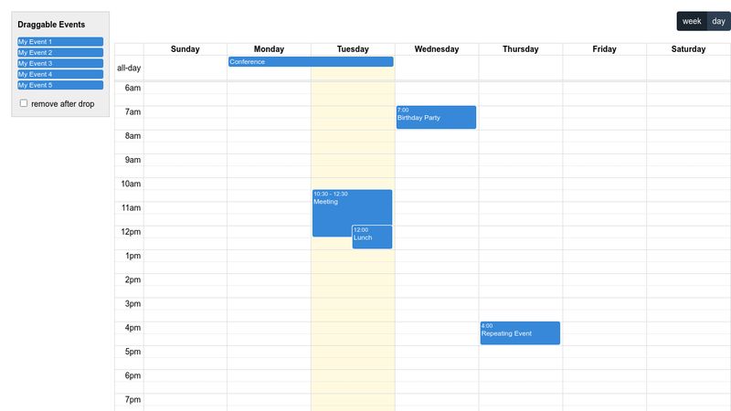 Fullcalendar Timegrid