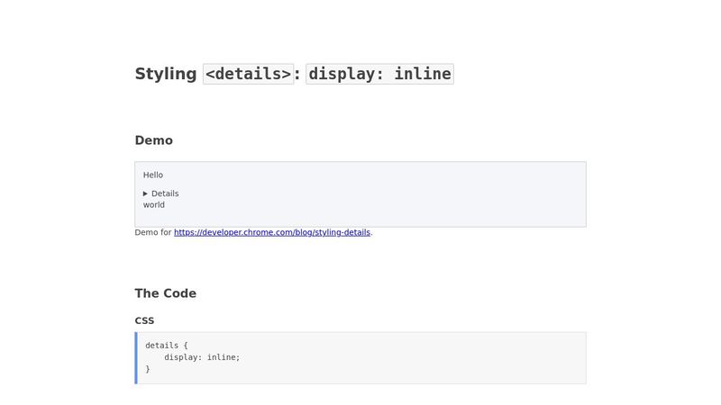 Styling : inline display