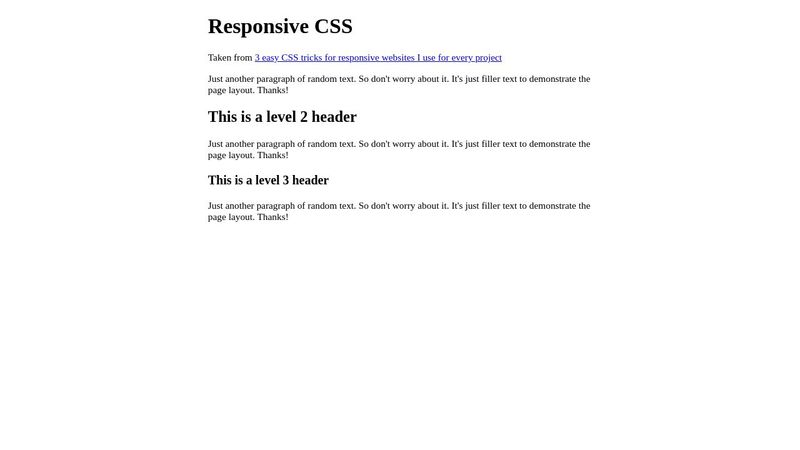 Responsive CSS Tricks