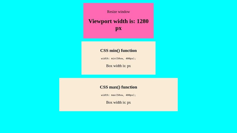 CSS min( ) and max() functions