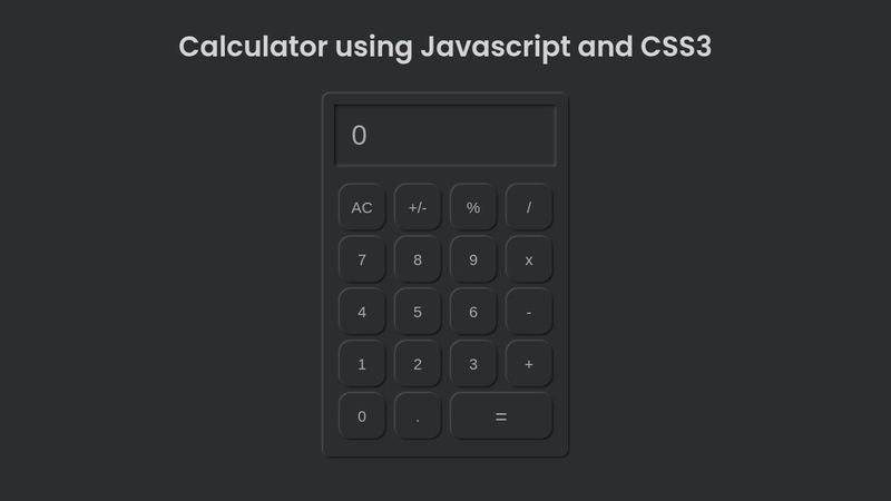 Calculator using Javascript and CSS3