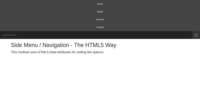 Side Menu / Navigation - The HTML5 Way