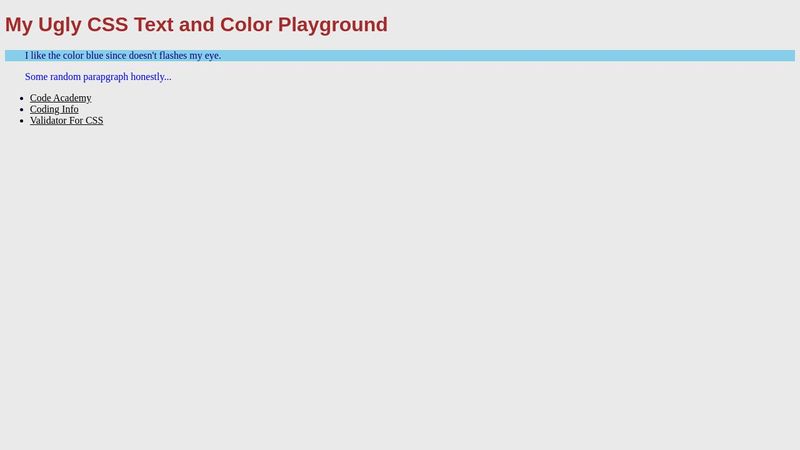 CSS Color and Text Practice