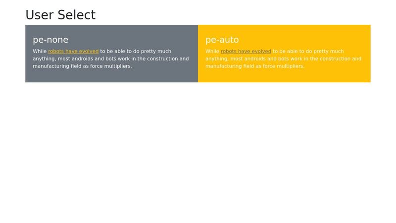Bootstrap 5 - Pointer Events