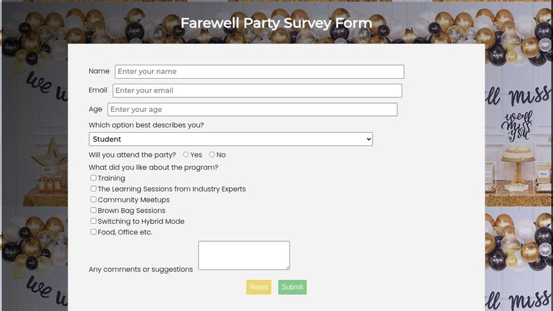 Responsive Survey Form with CSS