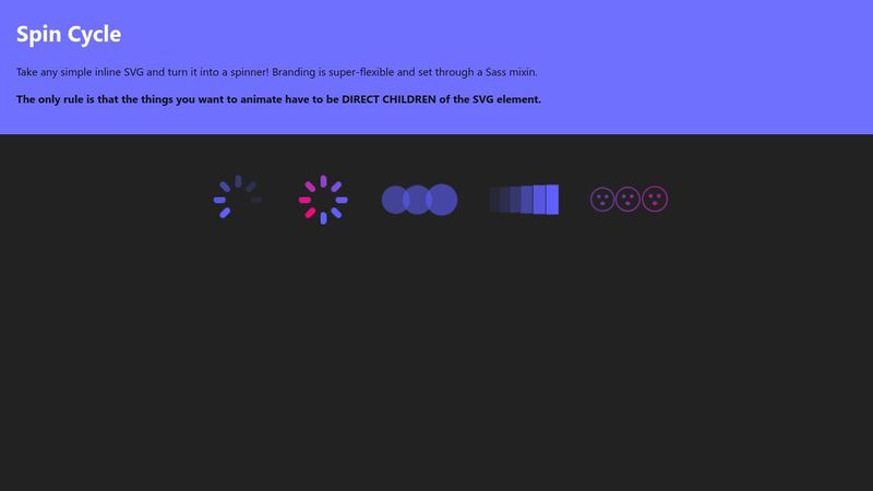 Spin Cycle CSS-powered spinner from any inline SVG