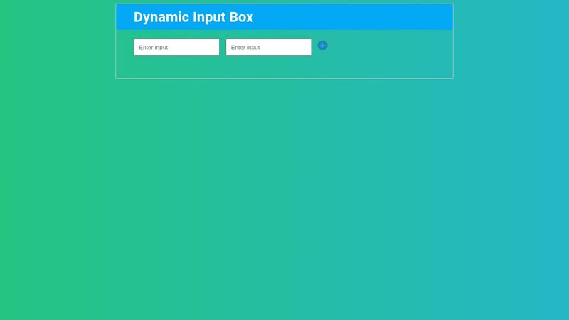 Add Dynamic Input box