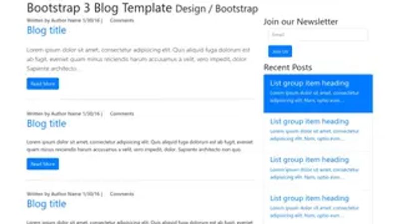 Bootstrap 3 Blog Template